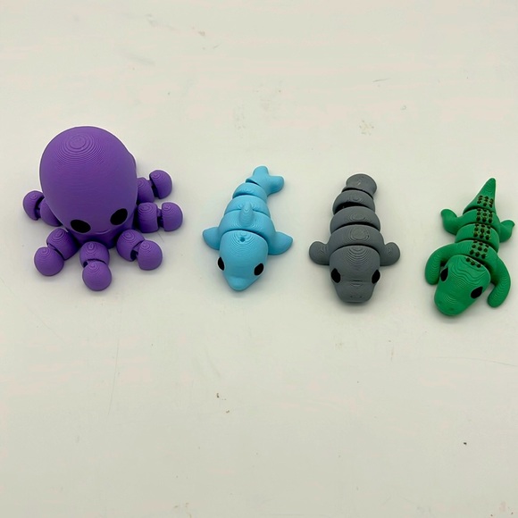 3D printed 4 Pack Water Creatures  Fidget Toy Fun Collectible Stress … - Picture 1 of 5